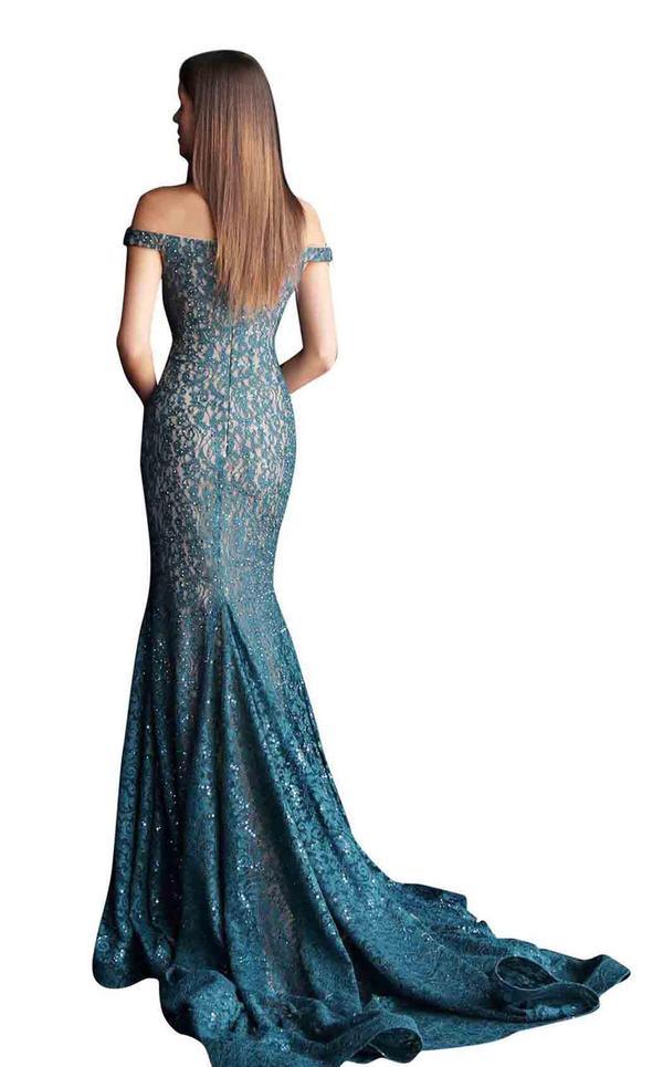 Jovani Long Off Shoulder Fitted Dress 64521 - The Dress Outlet
