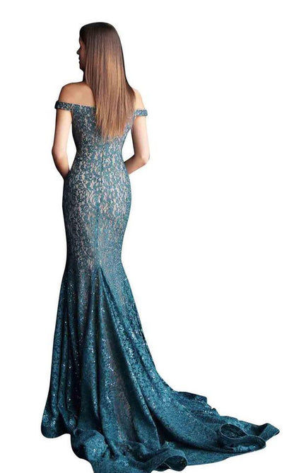 Jovani Long Off Shoulder Fitted Dress 64521 - The Dress Outlet