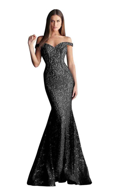 Jovani Long Off Shoulder Fitted Dress 64521 - The Dress Outlet