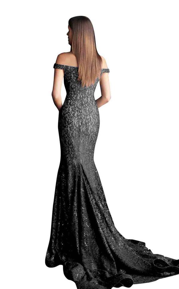 Jovani Long Off Shoulder Fitted Dress 64521 - The Dress Outlet