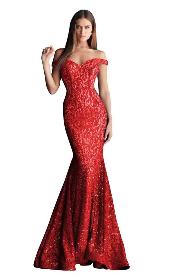 Jovani Long Off Shoulder Fitted Dress 64521 - The Dress Outlet