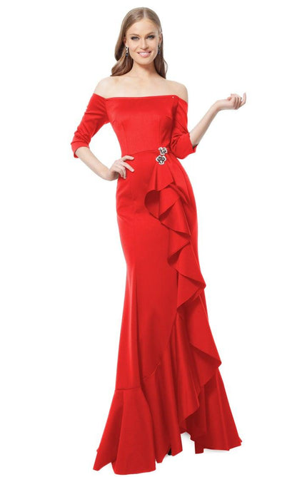 Jovani Long Off Shoulder Formal Dress 68429 - The Dress Outlet
