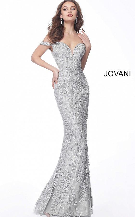 Jovani Long Off Shoulder Prom Dress 68130 - The Dress Outlet
