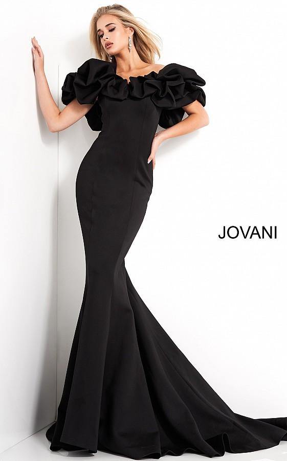Jovani Long Off the Shoulder Evening Dress 04368 - The Dress Outlet