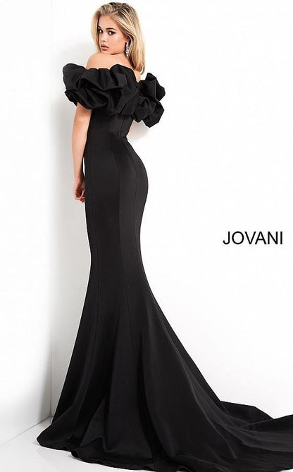 Jovani Long Off the Shoulder Evening Dress 04368 - The Dress Outlet