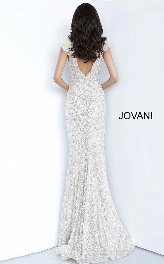 Jovani 02457 Long Plunging Neckline Embellished Prom Dress