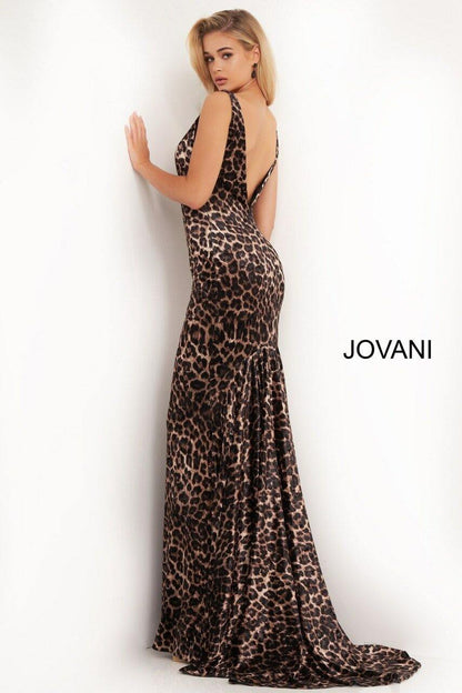 Jovani Long Prom Animal Print Fitted Dress 8011 - The Dress Outlet