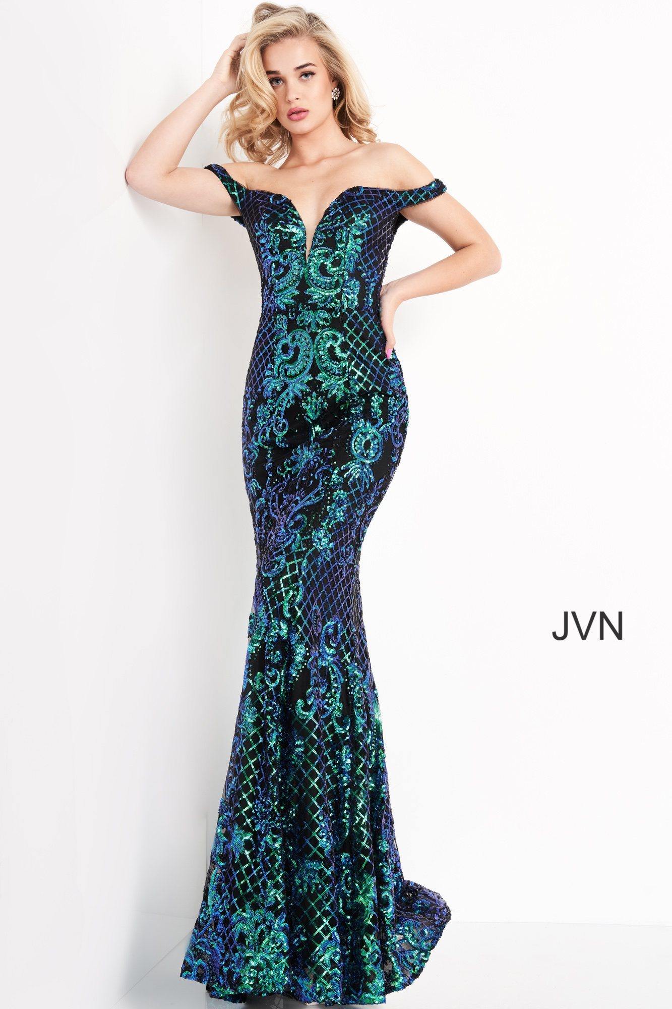 Jovani Long Prom Formal Off Shoulder Gown 04515 - The Dress Outlet