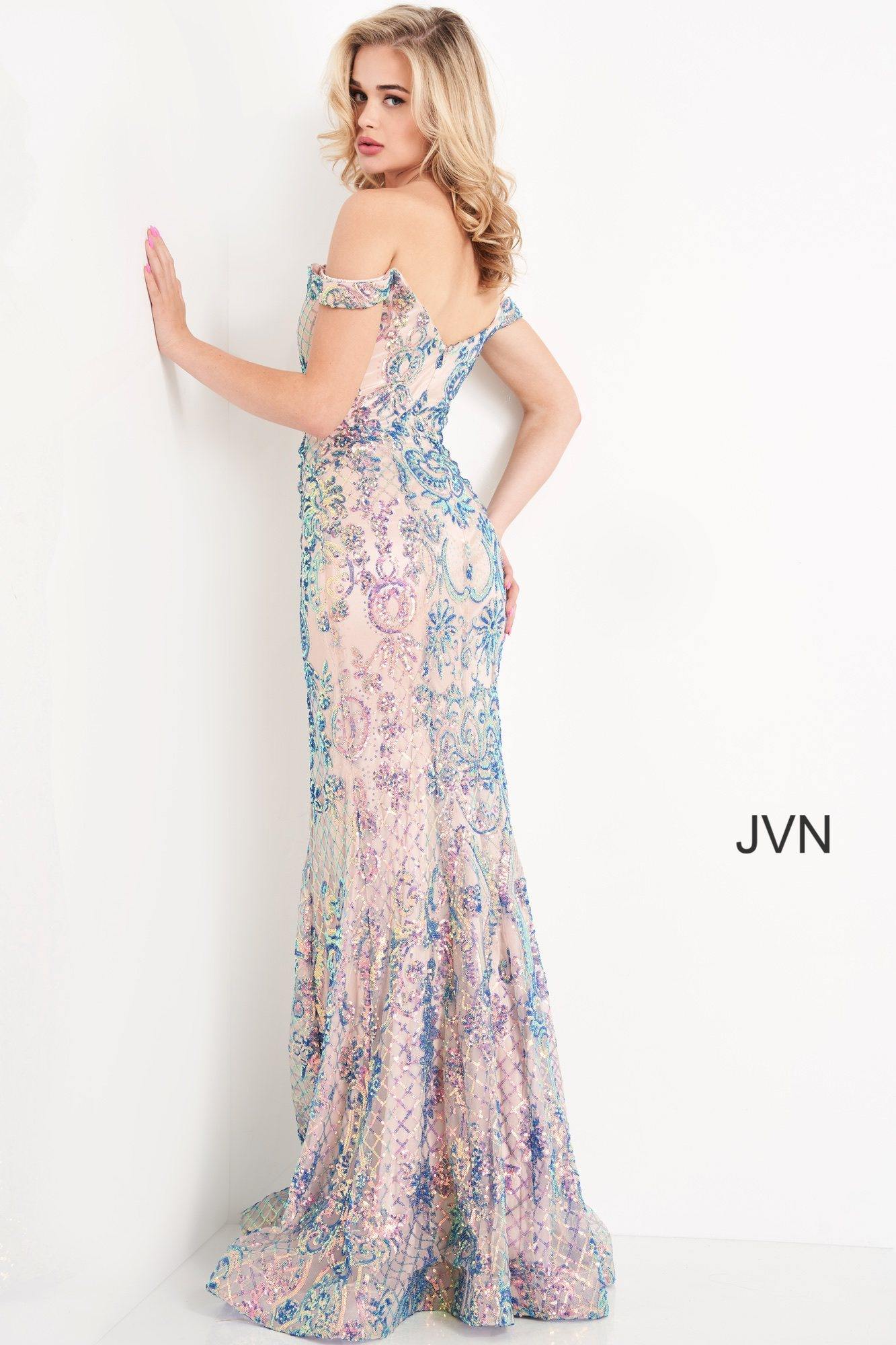 Jovani Long Prom Formal Off Shoulder Gown 04515 - The Dress Outlet
