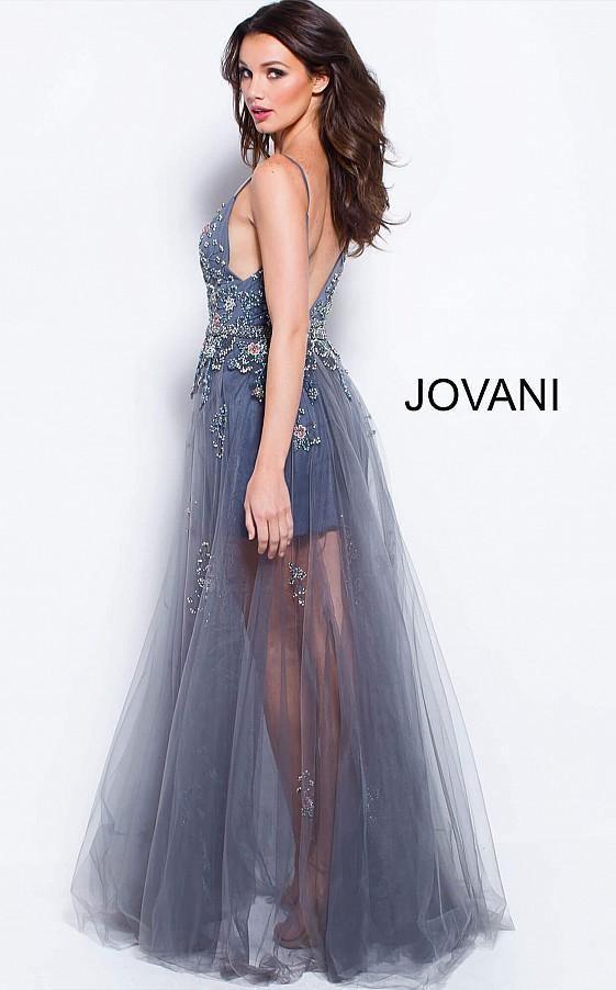 Jovani 55621 Long Prom Spaghetti Strap Evening Gown