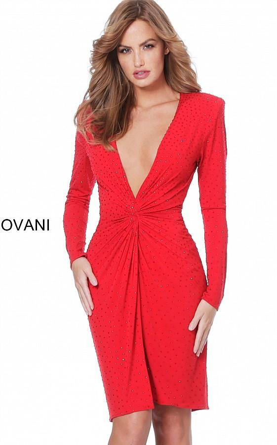 Jovani Long Sleeve Cocktail Sexy Dress 3059 - The Dress Outlet