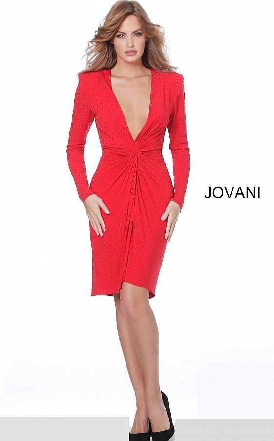 Jovani Long Sleeve Cocktail Sexy Dress 3059 - The Dress Outlet