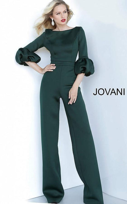 Jovani 3/4 Sleeve Formal Evening Jumpsuit 1227 - The Dress Outlet