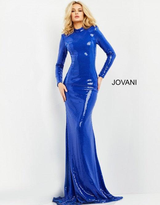 Jovani Long Sleeve Fitted Prom Trumpet Dress 06214 - The Dress Outlet