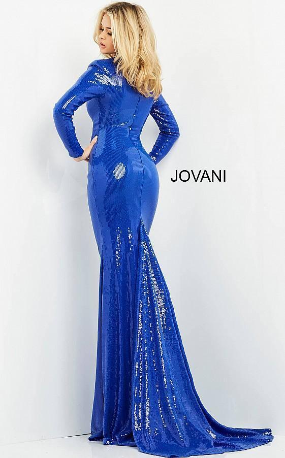 Jovani Long Sleeve Fitted Prom Trumpet Dress 06214 - The Dress Outlet
