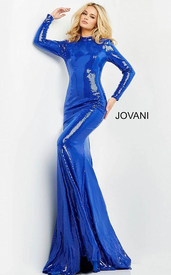 Jovani Long Sleeve Fitted Prom Trumpet Dress 06214 - The Dress Outlet