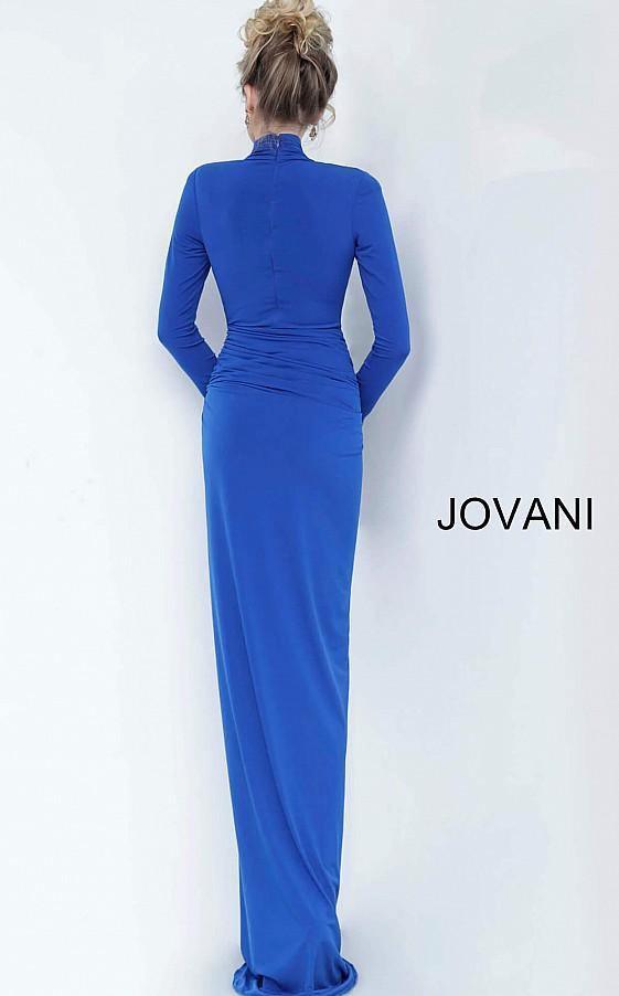 Jovani 1706 Long Sleeve High Slit Evening Dress