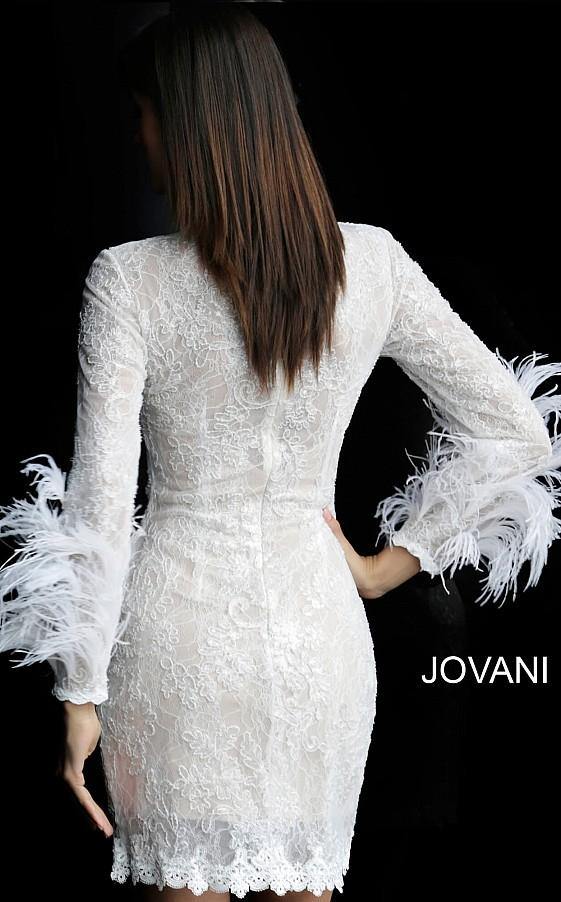 Jovani 63351 Long Sleeve Short Cocktail Dress