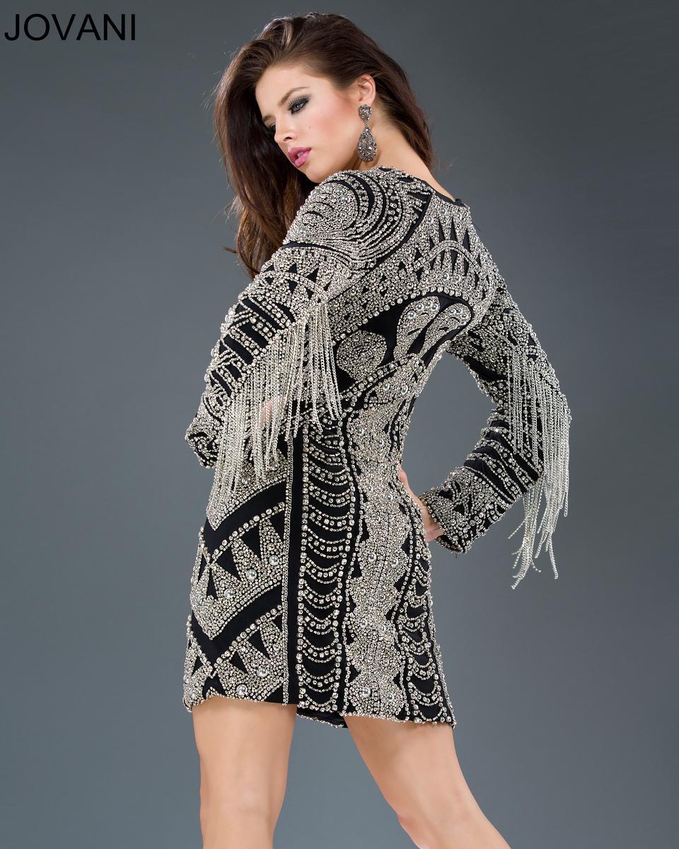 Jovani 750 Long Sleeve Short Homecoming Dress