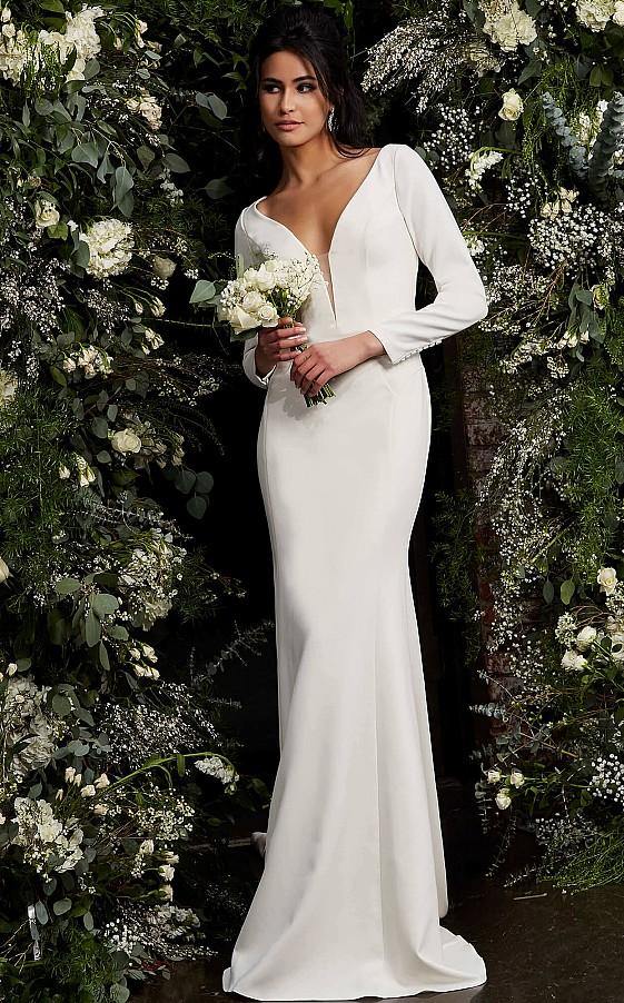 Jovani 06911 Long Sleeve Wedding Dress JB