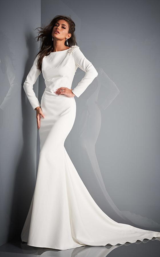 Ivory Jovani 2508 Long Sleeve Wedding Dress JB for $678.99 – The Dress Outlet