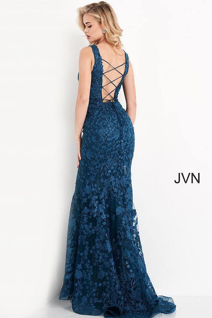 Jovani Long Sleeveless Lace Mermaid Prom Gown 04591 - The Dress Outlet