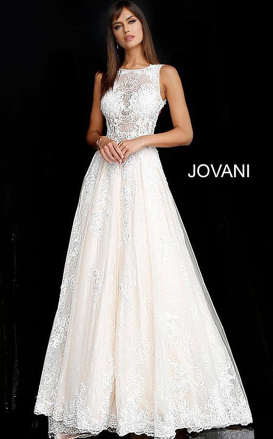 Jovani Long Sleeveless Wedding Ball Gown 37504 - The Dress Outlet