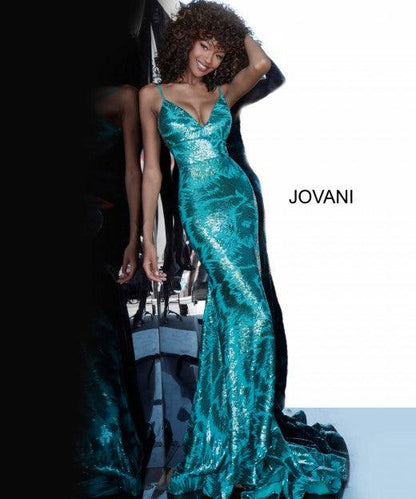 Jovani Long Spaghetti Strap Formal Prom Dress 1848 - The Dress Outlet