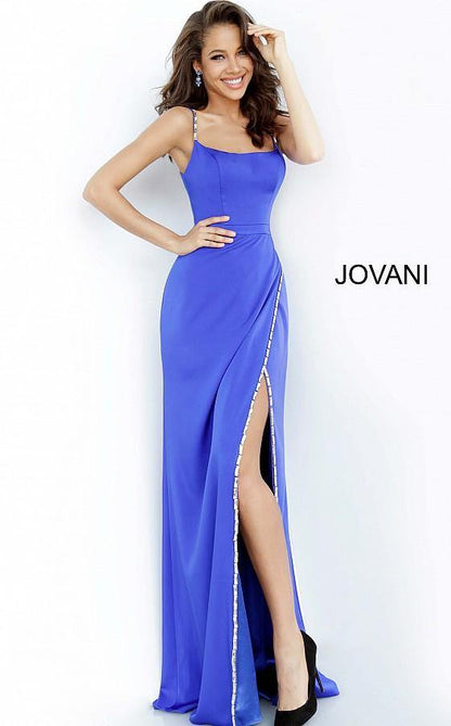 Jovani Long Spaghetti Strap Prom Dress 02720 - The Dress Outlet