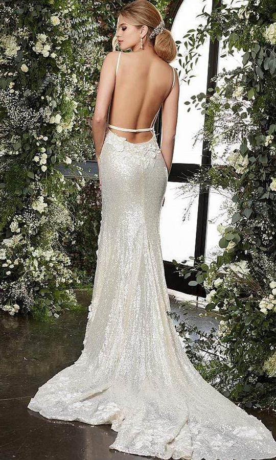 Jovani 03592 Long Spaghetti Strap Wedding Dress JB