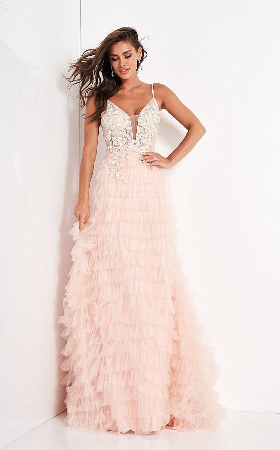 Jovani Long Spaghetti Straps Bridal Gown JB2501 - The Dress Outlet