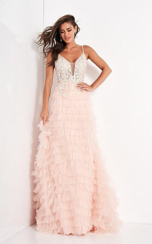 Jovani Long Spaghetti Straps Bridal Gown JB2501 - The Dress Outlet