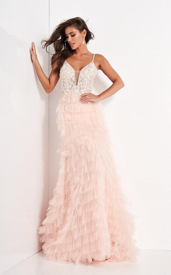 Jovani Long Spaghetti Straps Bridal Gown JB2501 - The Dress Outlet