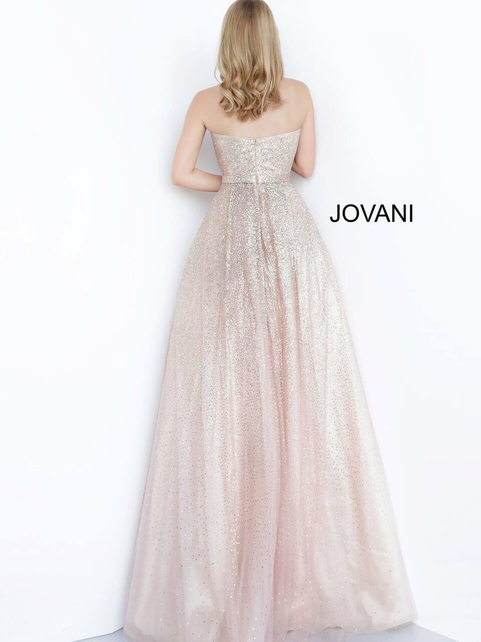 Jovani Long Strapless Glitter Prom Ball Gown 02875 - The Dress Outlet