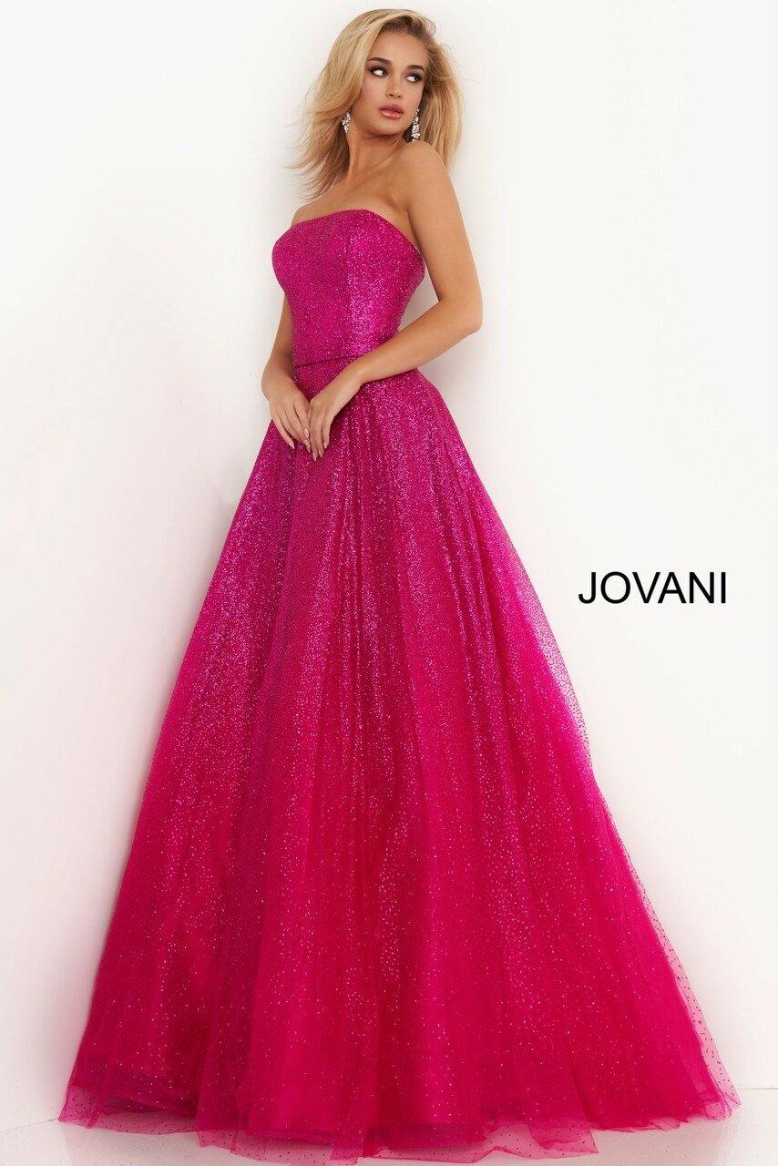 Jovani Long Strapless Glitter Prom Ball Gown 02875 - The Dress Outlet