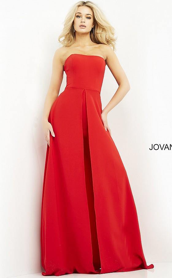 Jovani Long Strapless Jumpsuit 03529 - The Dress Outlet