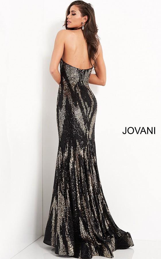 Jovani 04155 Long Strapless Sequin Prom Dress