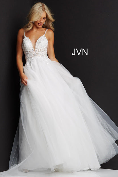 Jovani Long Tulle Wedding Dress 07595 - The Dress Outlet