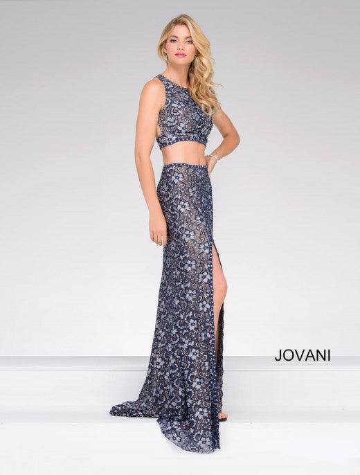 Jovani 46002 Long Two Piece Prom Formal Lace Dress