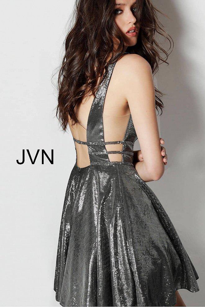 Jovani 65631 Metallic Short Prom Dress