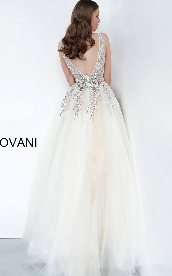 Jovani 1816 Multi Embellished V Neck Prom Ballgown