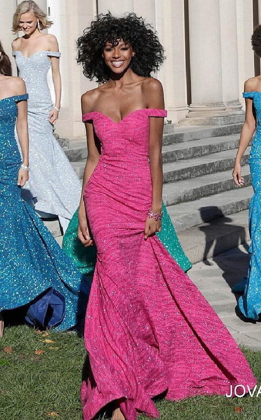 Jovani Off Shoulder Formal Prom Long Dress 60122 - The Dress Outlet