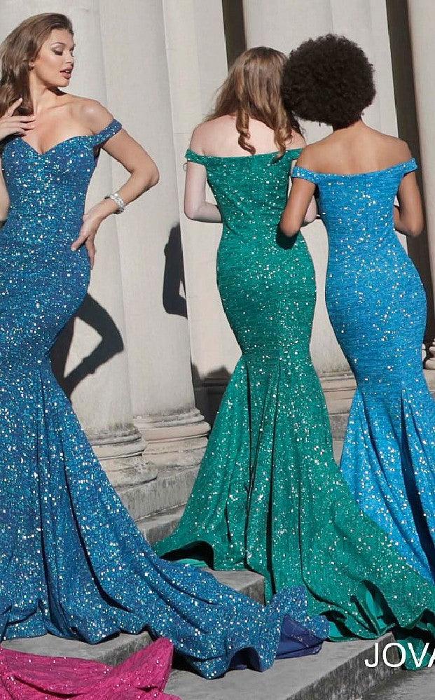 Jovani Off Shoulder Formal Prom Long Dress 60122 - The Dress Outlet