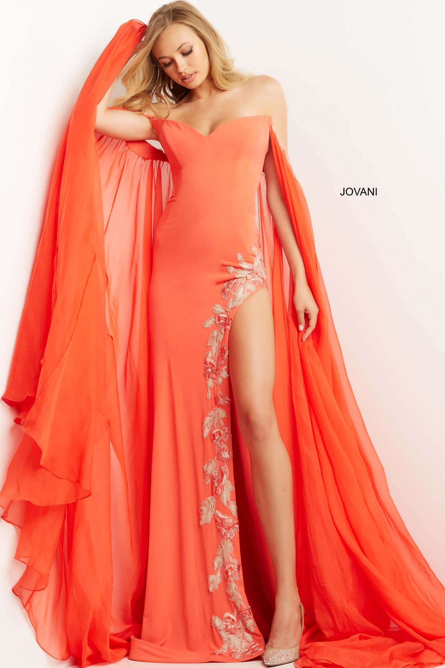 Jovani Off Shoulder Long Formal Evening Dress 07419 - The Dress Outlet