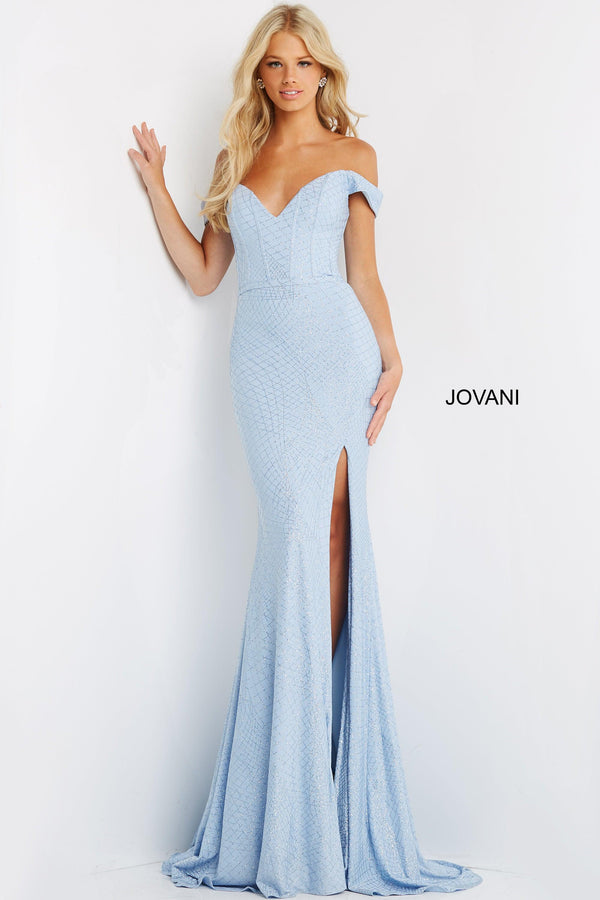 Jovani 06281 Off Shoulder Long Formal Prom Gown
