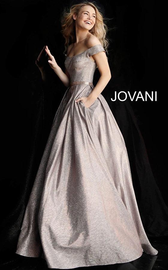 Jovani 66950 Off Shoulder Long Prom Ball Gown