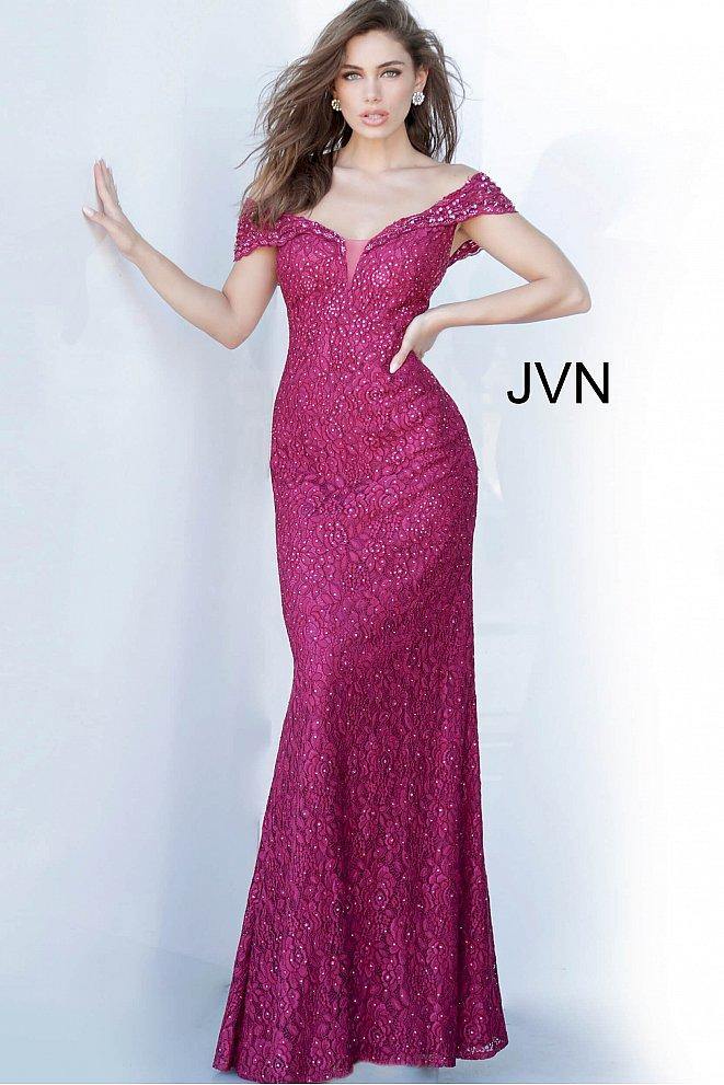 Jovani Off Shoulder Long Prom Dress JVN02434 - The Dress Outlet
