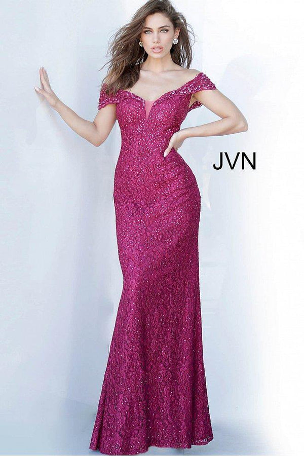 Jovani 02434 Off Shoulder Long Prom Dress