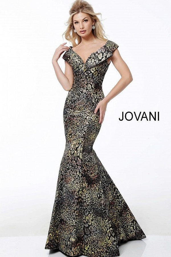 Jovani 61148 Off Shoulder Mermaid Long Prom Dress