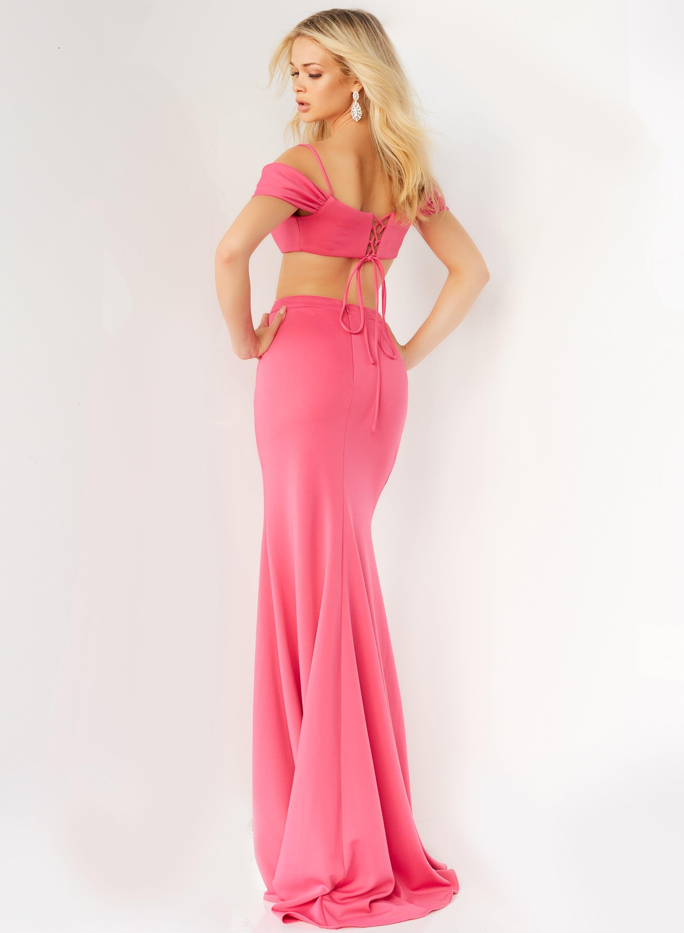 Jovani Off Shoulder Two Piece Long Prom Gown 07444 - The Dress Outlet